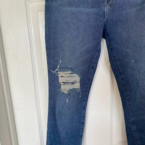 GOOD AMERICAN Good Legs Crop Fray Hem Jeans Size 4 Evereve Distressed High Rise - Picture 9 of 11